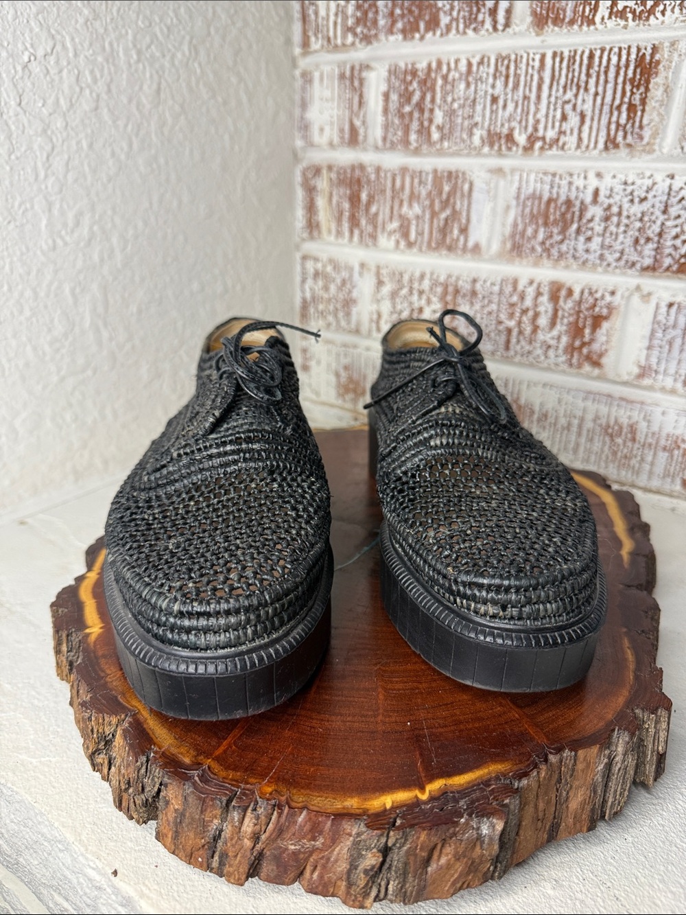 Robert Clergerie Raffia Platform Oxfords - Picture 3 of 11